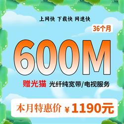 超寬600M,時長36個月